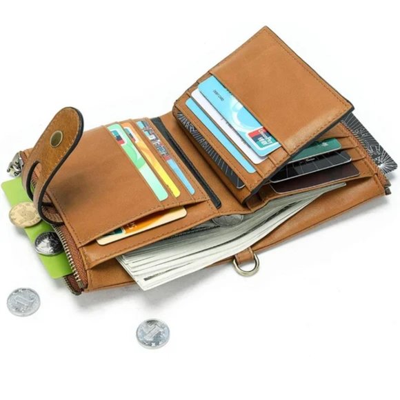 New Genuine Leather wallet Soft Bifold Rfid for Men - Picture 7 of 8